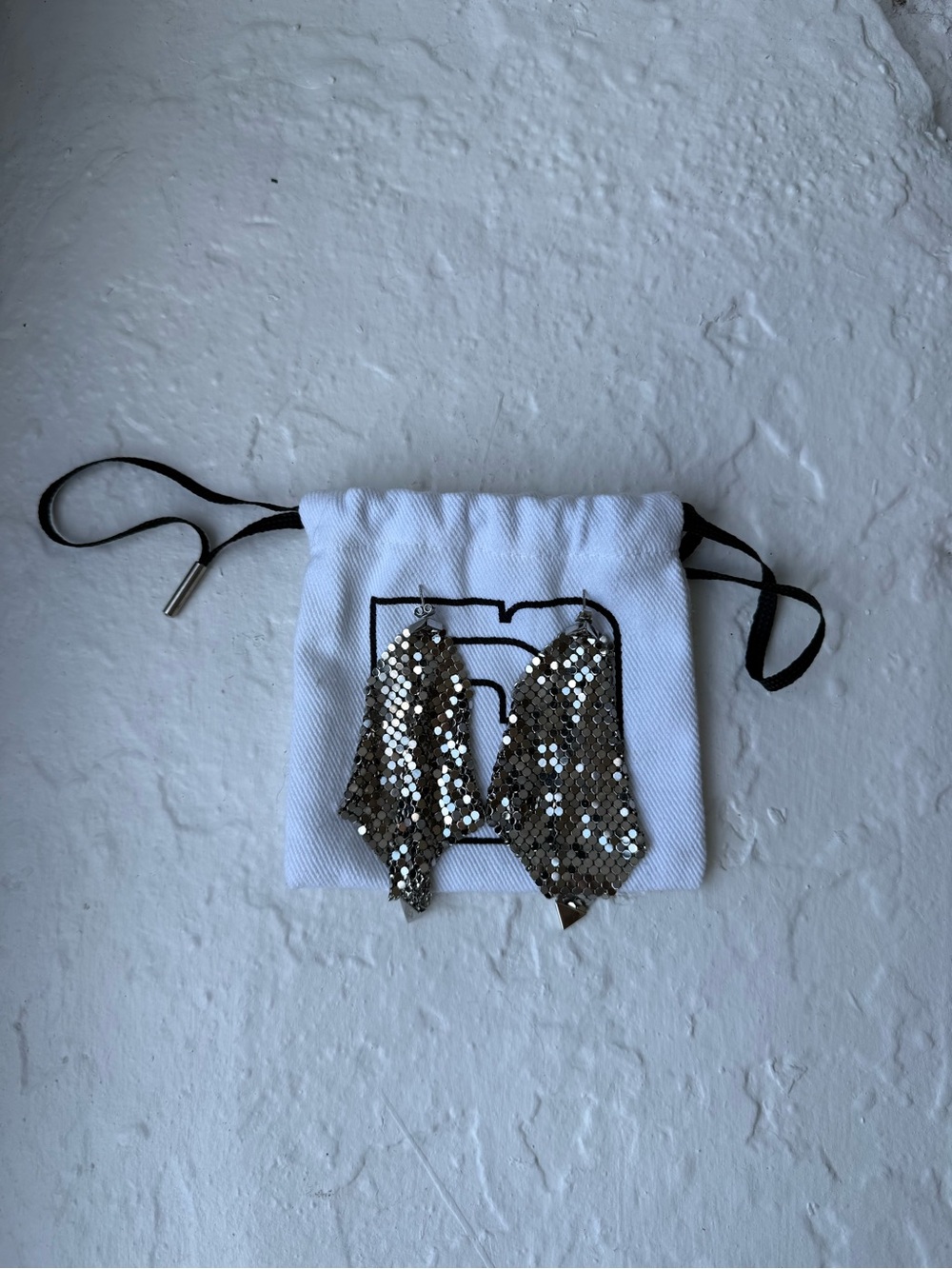 Paco Rabanne Silver Sequin Drop Hair Clips